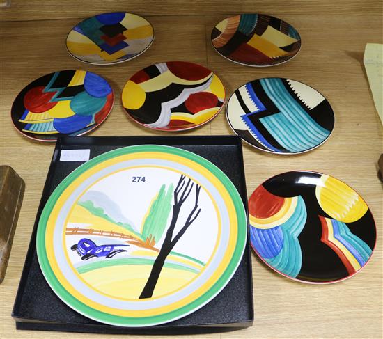 A set of six Wedgwood Susie Cooper limited edition plates and a similar charger